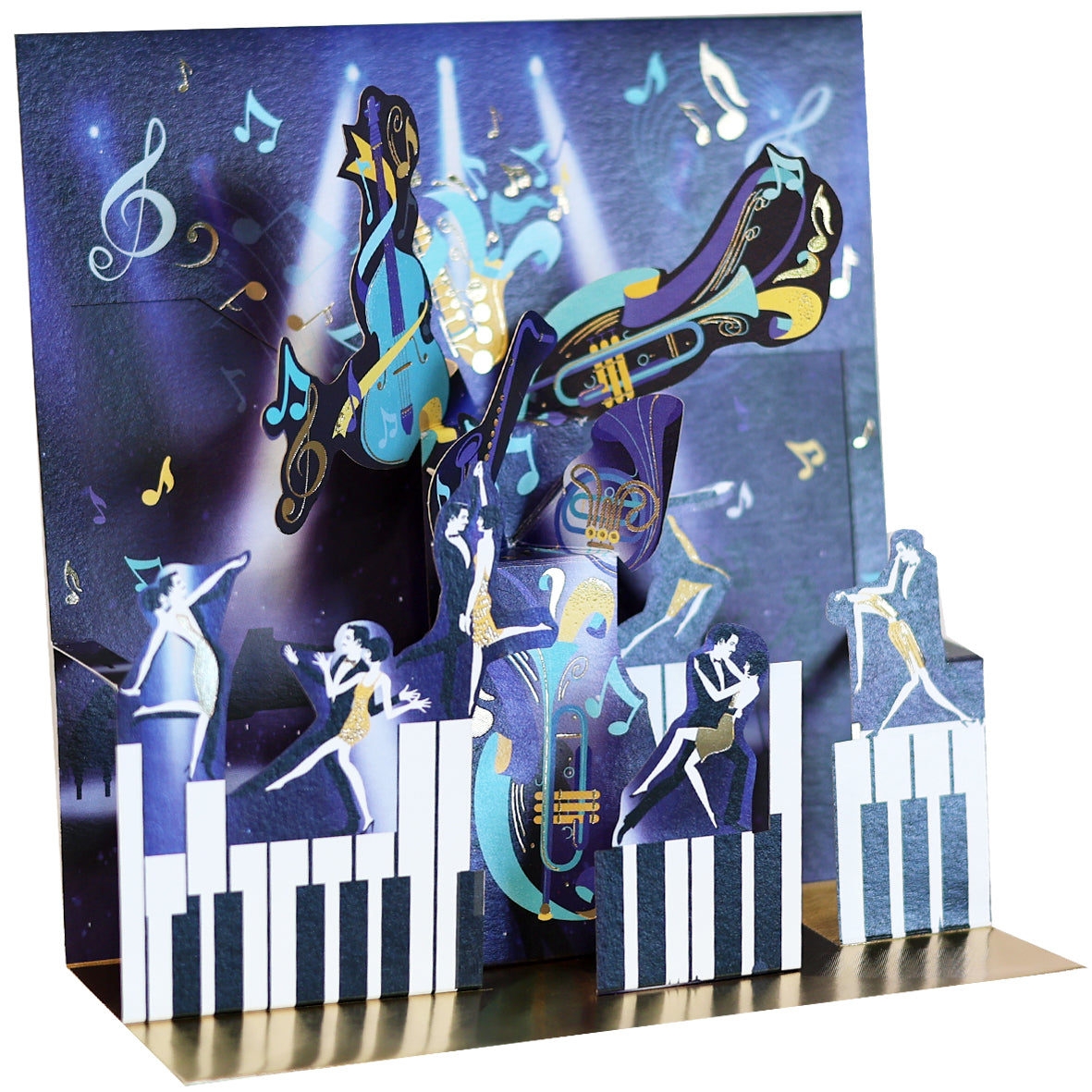 Pictura Musical Atmosphere large pop-up card with intricate musical instrument and scene design, perfect for special occasions.